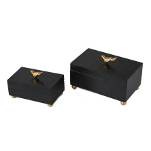 Mayco 2 Piece Small Wood Box with a Gold Bird Set